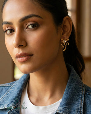 Elegant Star Cuff Earrings - worn on ear view - Shringar Ras