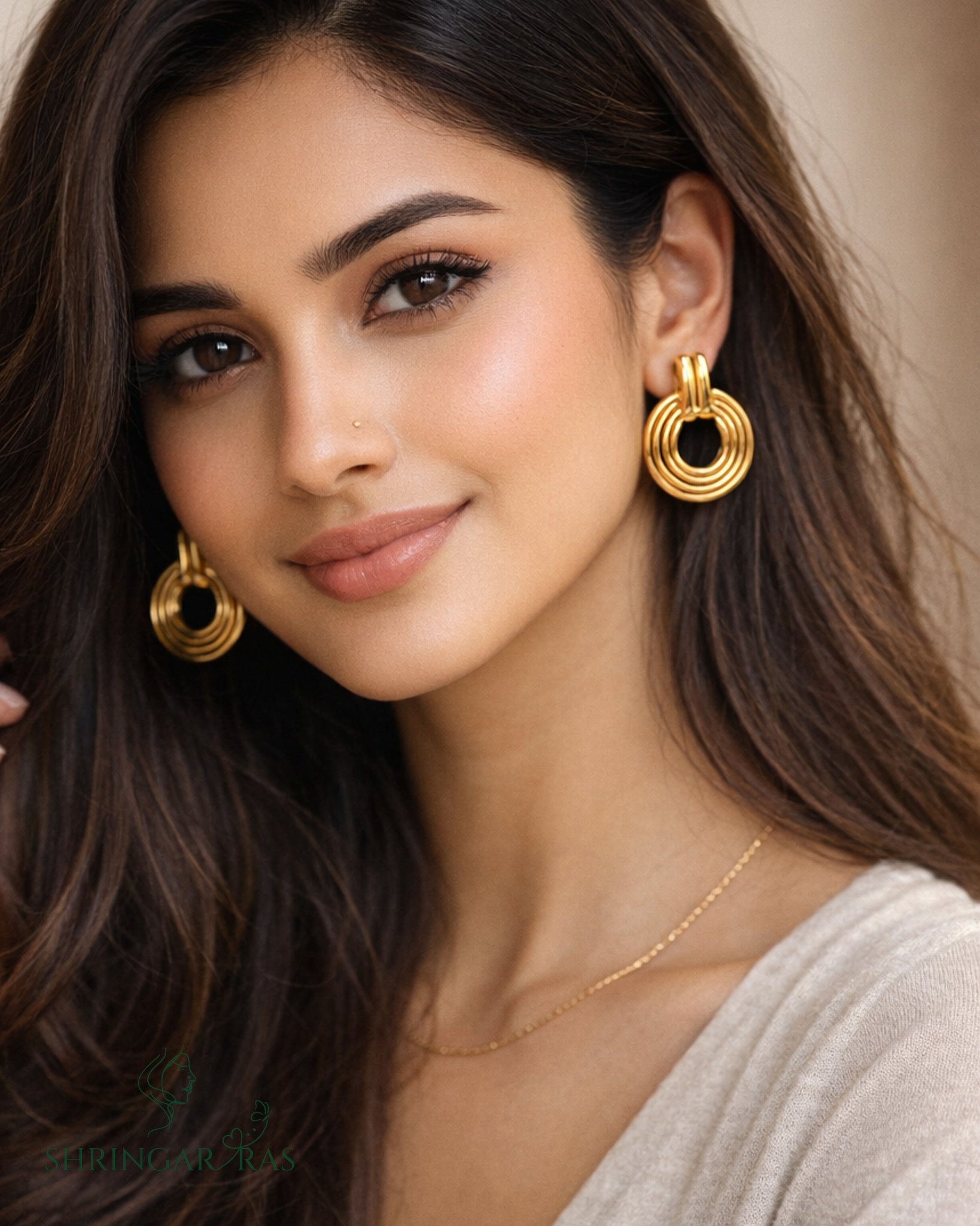 Creative Circle Texture Earrings