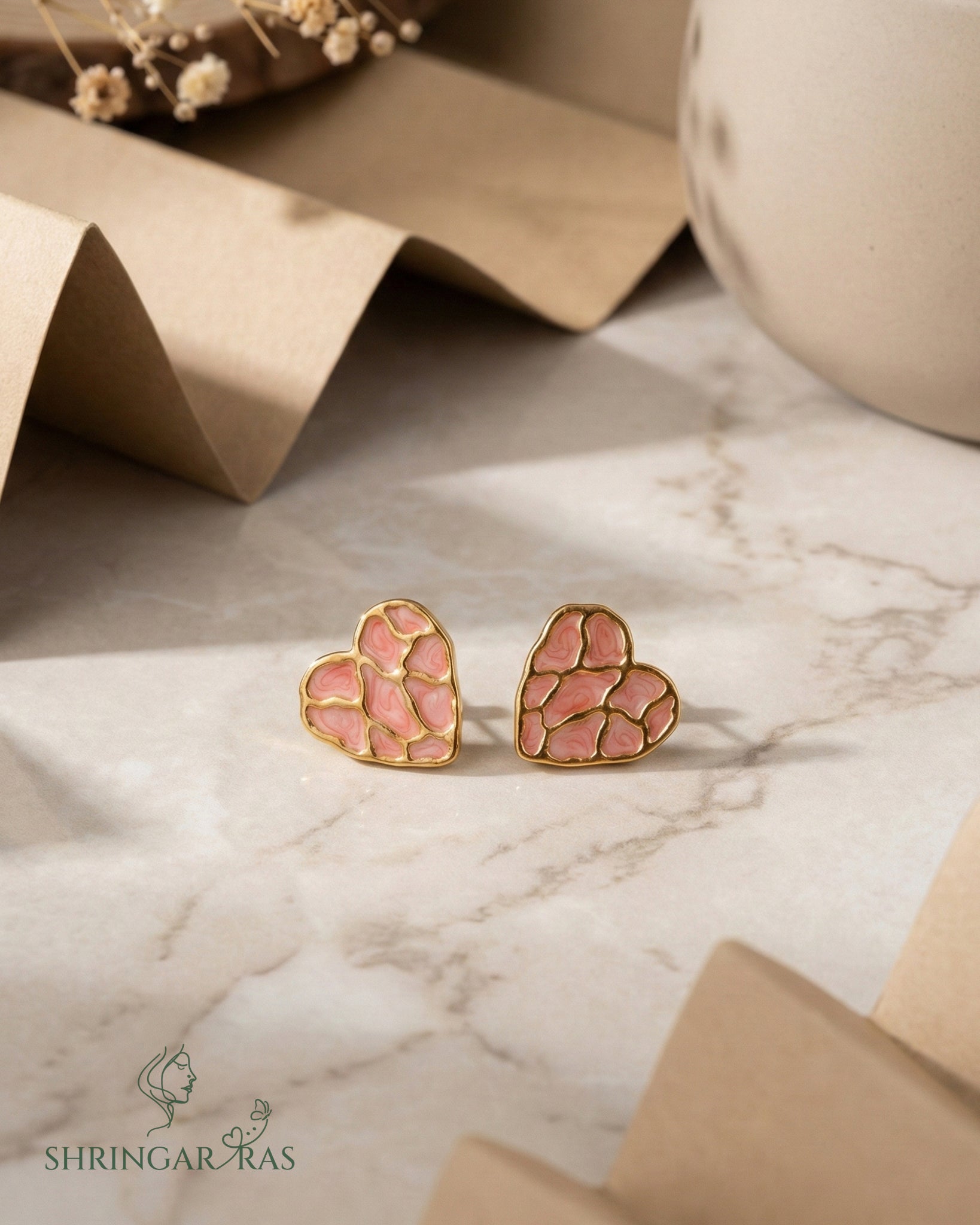 Pink Heart Stylish Earrings
