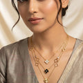 Flower 3 layer Waterdroplet Charm Anti Tarnish Necklace