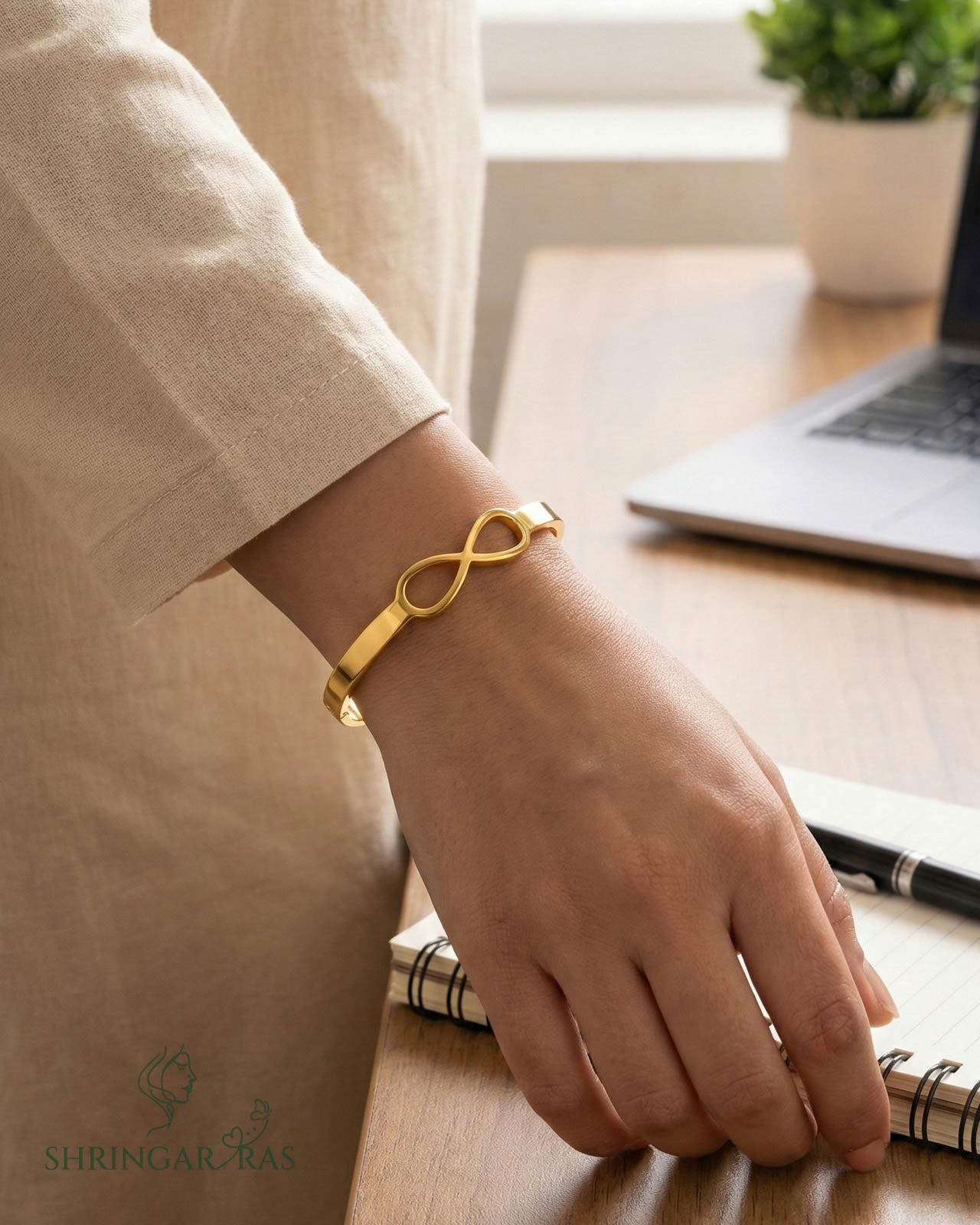 Infinite Stainless Steel Anti Tarnish Bangle Bracelet