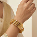 Snake Spiral 4 Layer Wrapped Anti Tarnish Bangle Bracelet