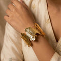 Leaf Anti Tarnish Cuff Bangle