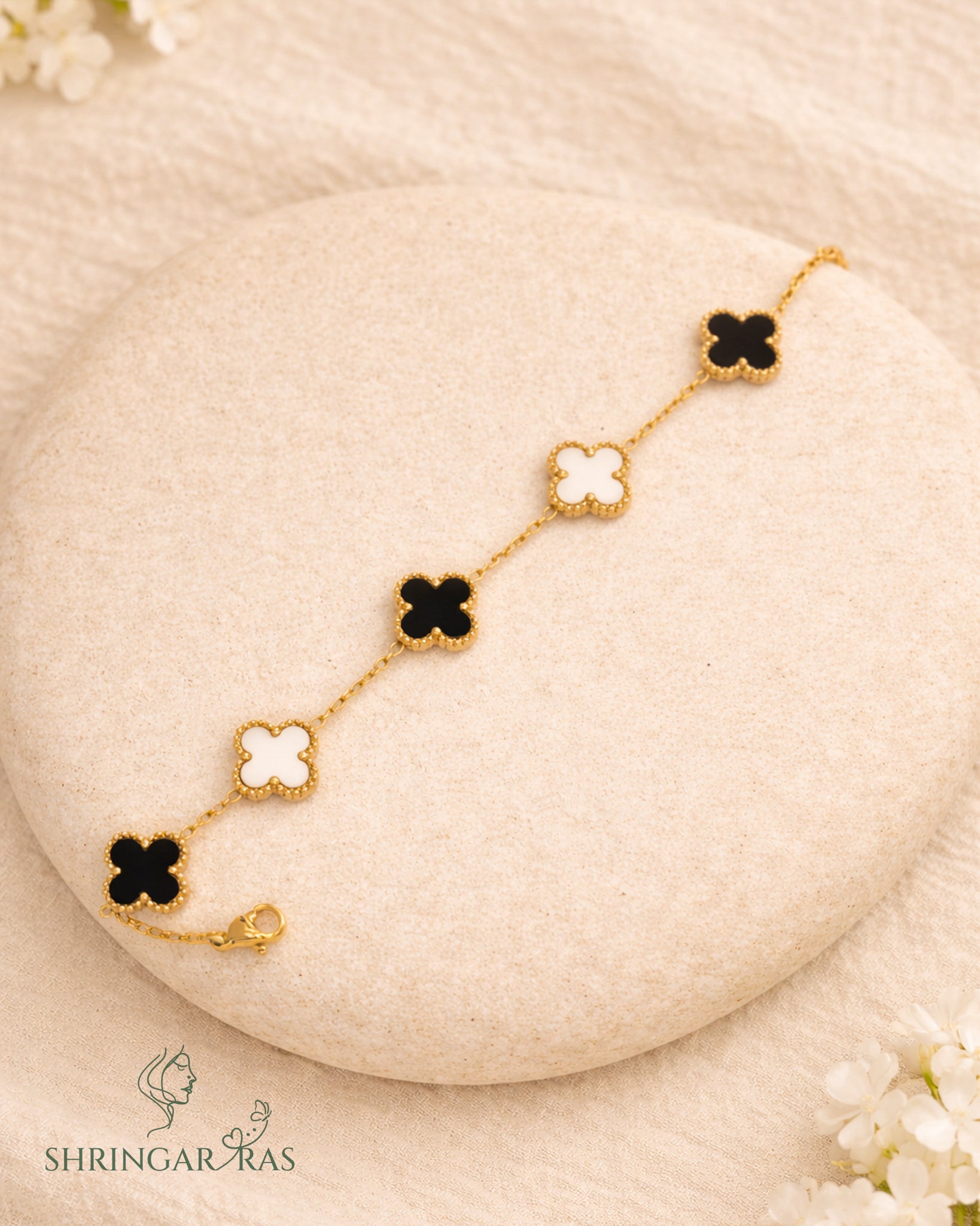 Black & White Flower Bracelets