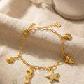Positive Vibe Multi Pendant Bracelet - front view - anti-tarnish - Shringar Ras