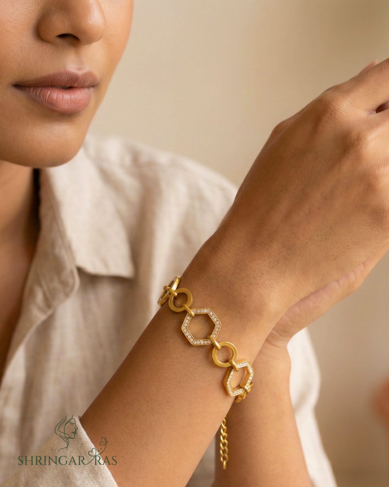 Hexagon Diamond Bracelet