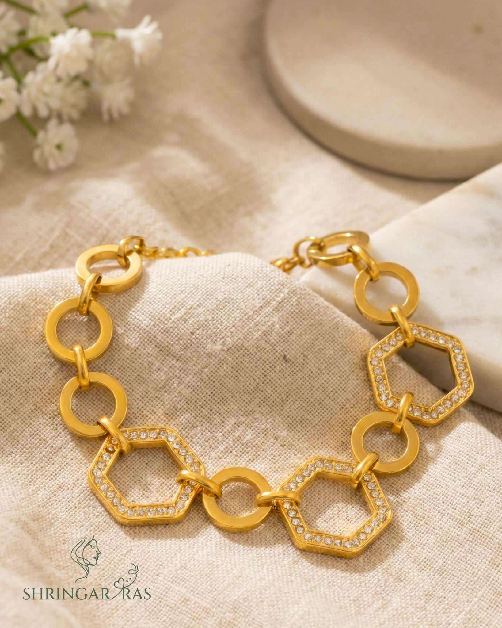 Hexagon Diamond Bracelet