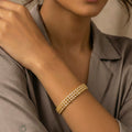 Sparkle Leaf Brass Bracelet
