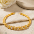 Sparkle Leaf Brass Bracelet - front view - anti-tarnish - Shringar Ras