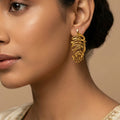 Gold Plated Leaf Drop Earrings – Anti-Tarnish