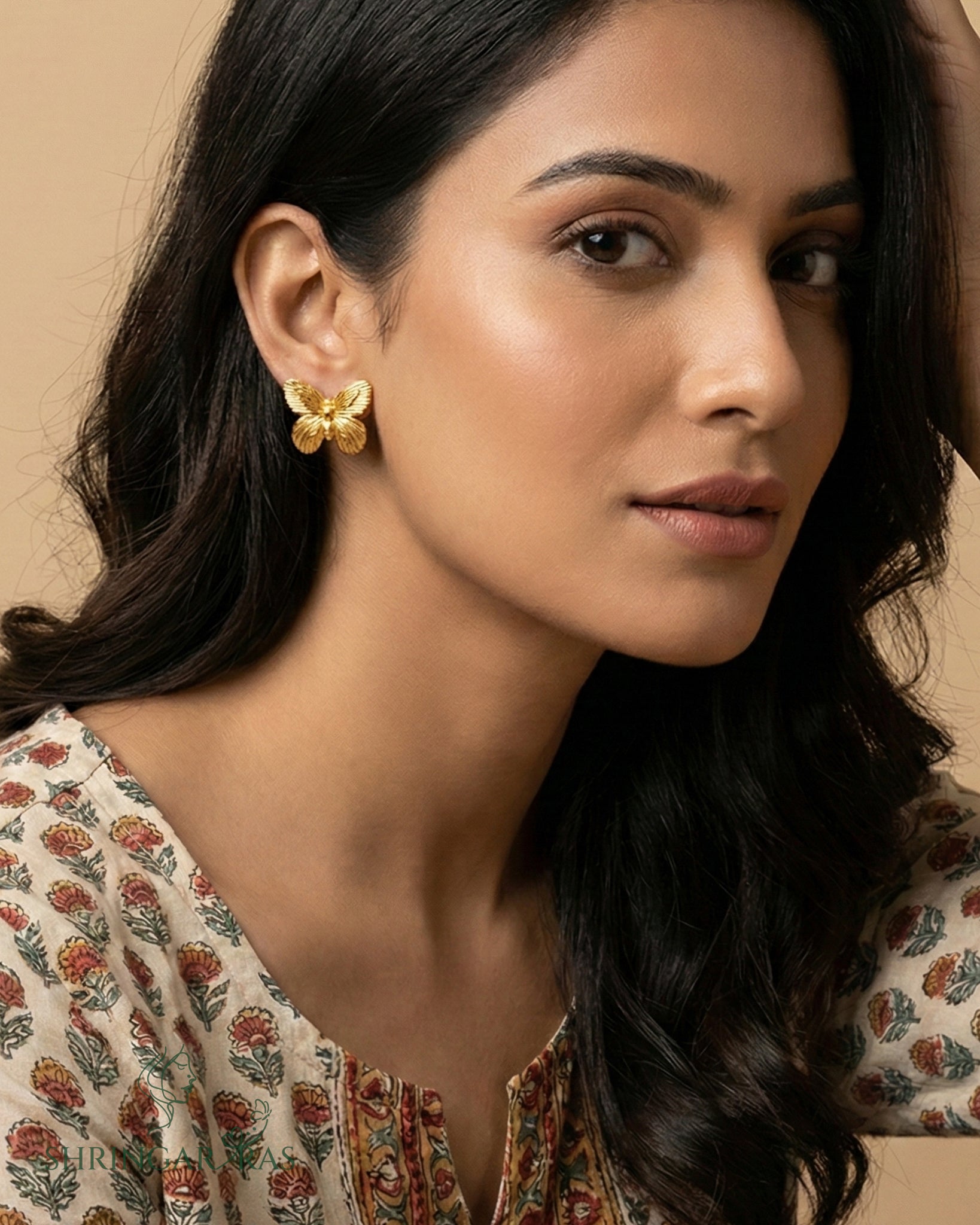 Butterfly Texture Studs Earrings