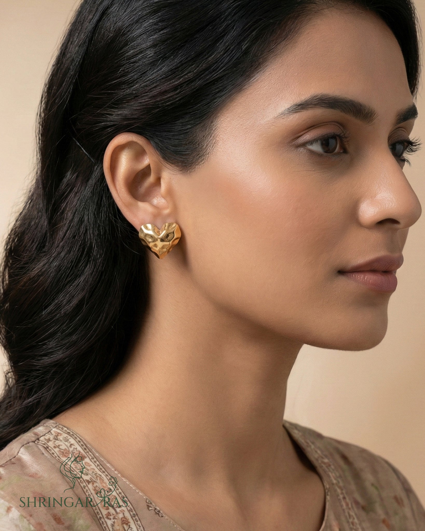 Metal Heart Studs Earrings
