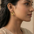 Leaf Texture Hoop Earrings