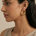 Round Texture Hoop Earrings