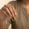 Round Snake Texture Hoop Earrings