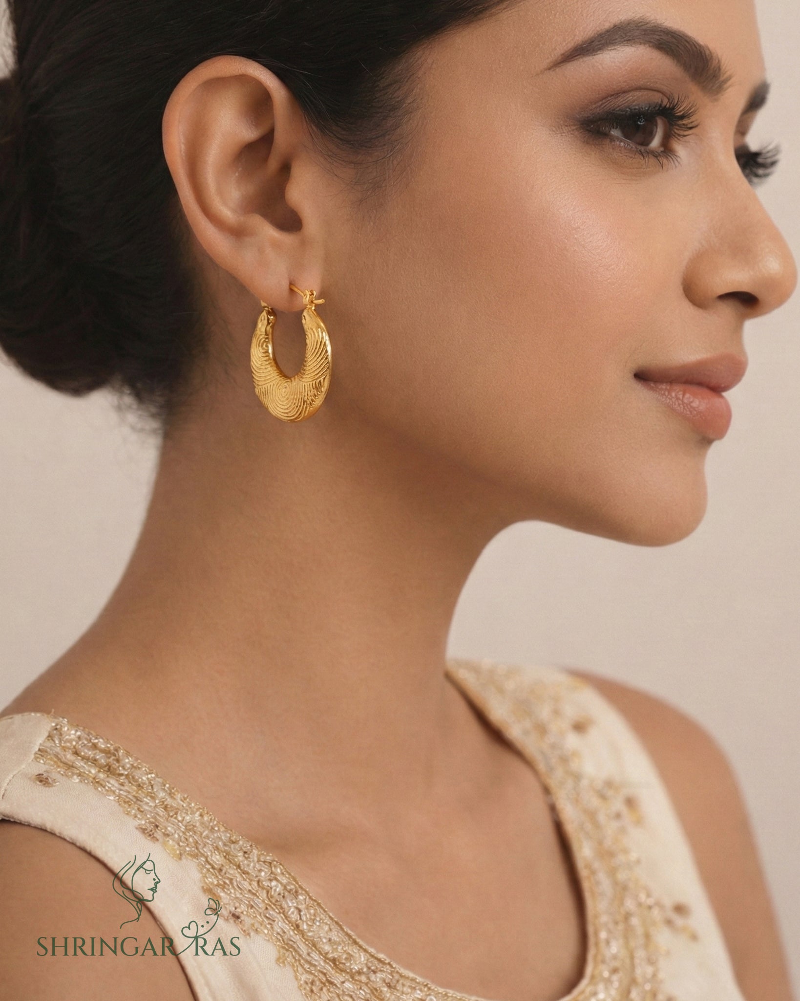 U Texture Hoop Earrings