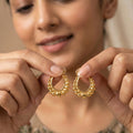 U Flower Texture Hoop Earrings