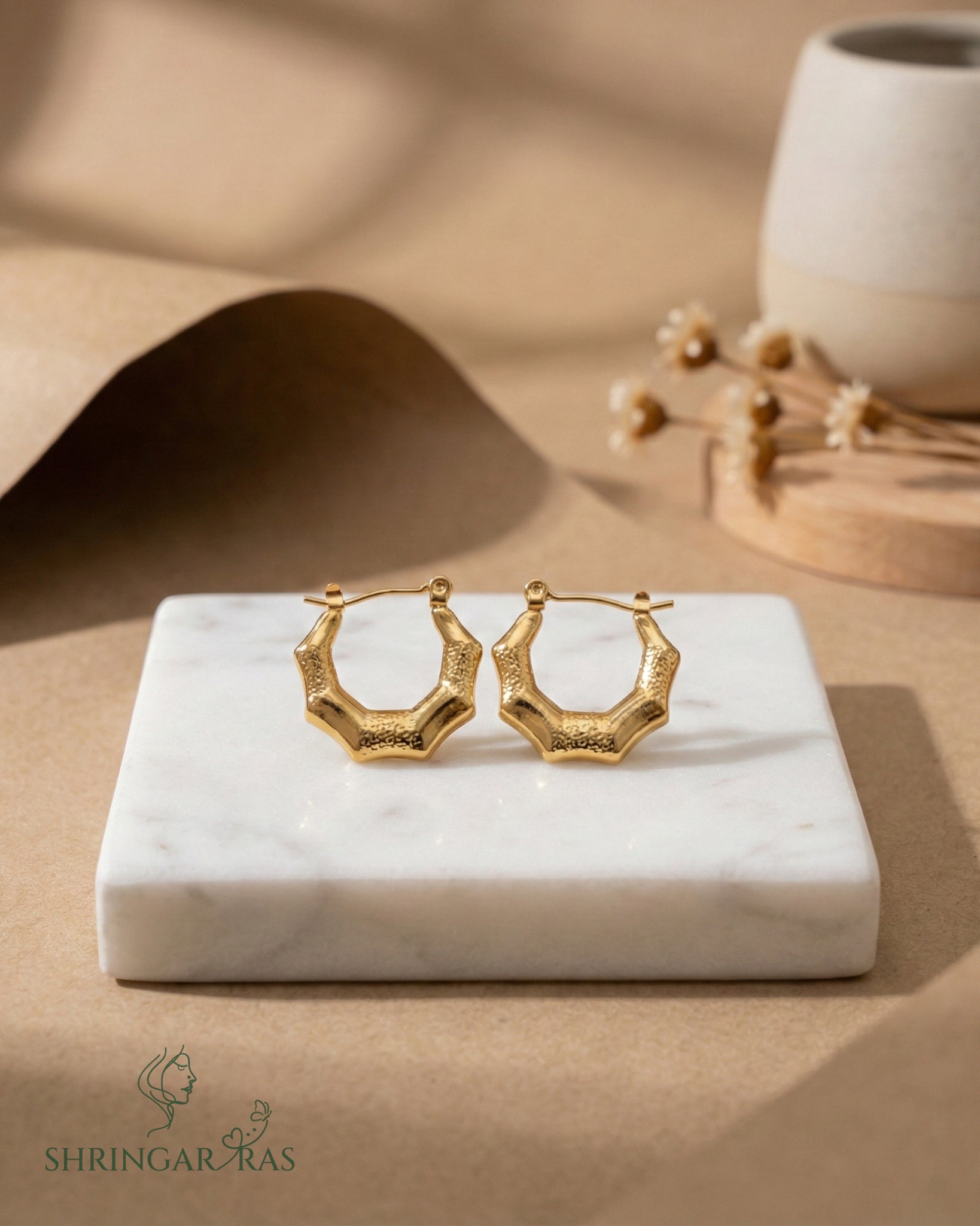 Hexagon Hoop Earrings