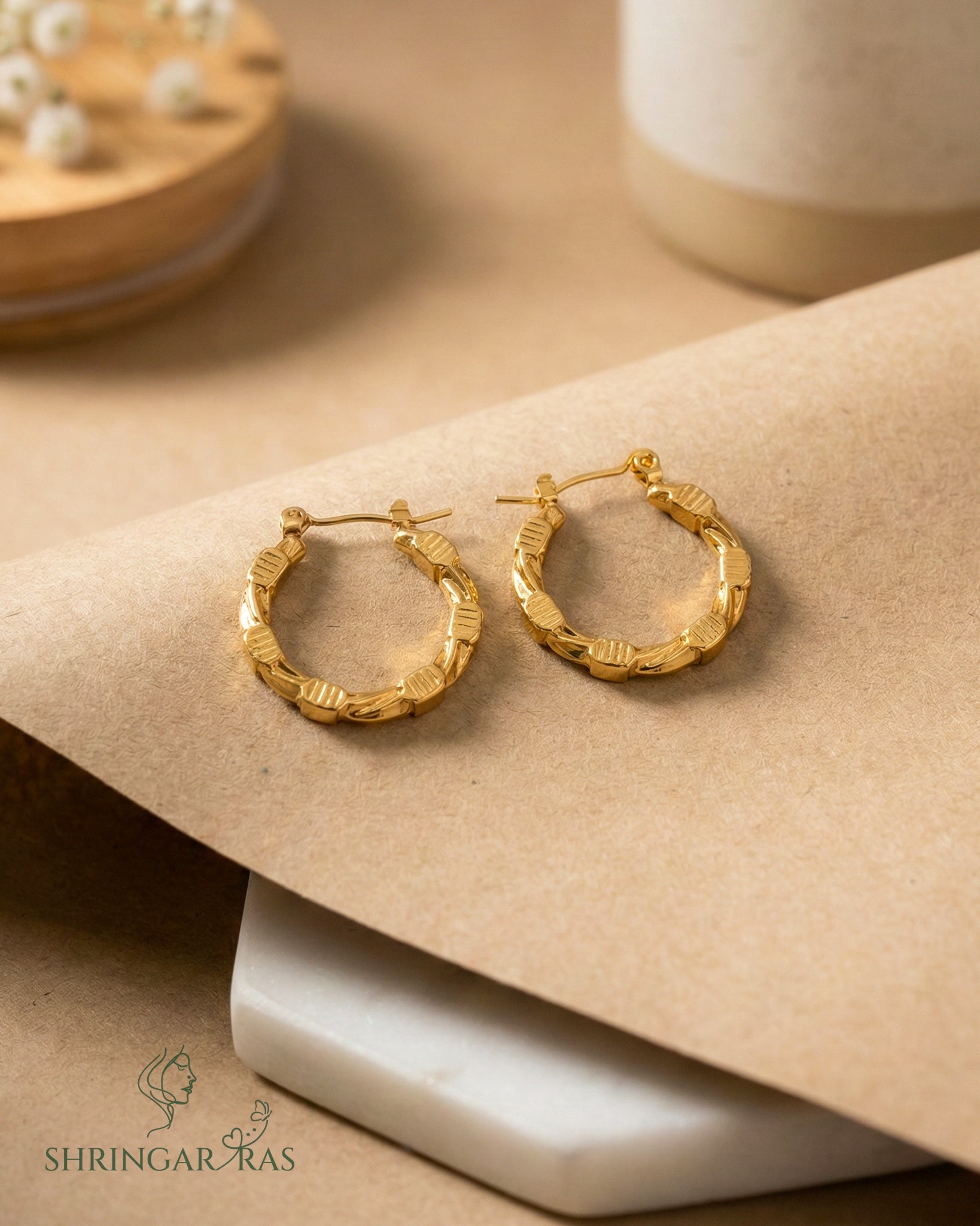 Twisted Circle Hoop Earrings