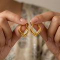 Golden Heart Hoop Earrings