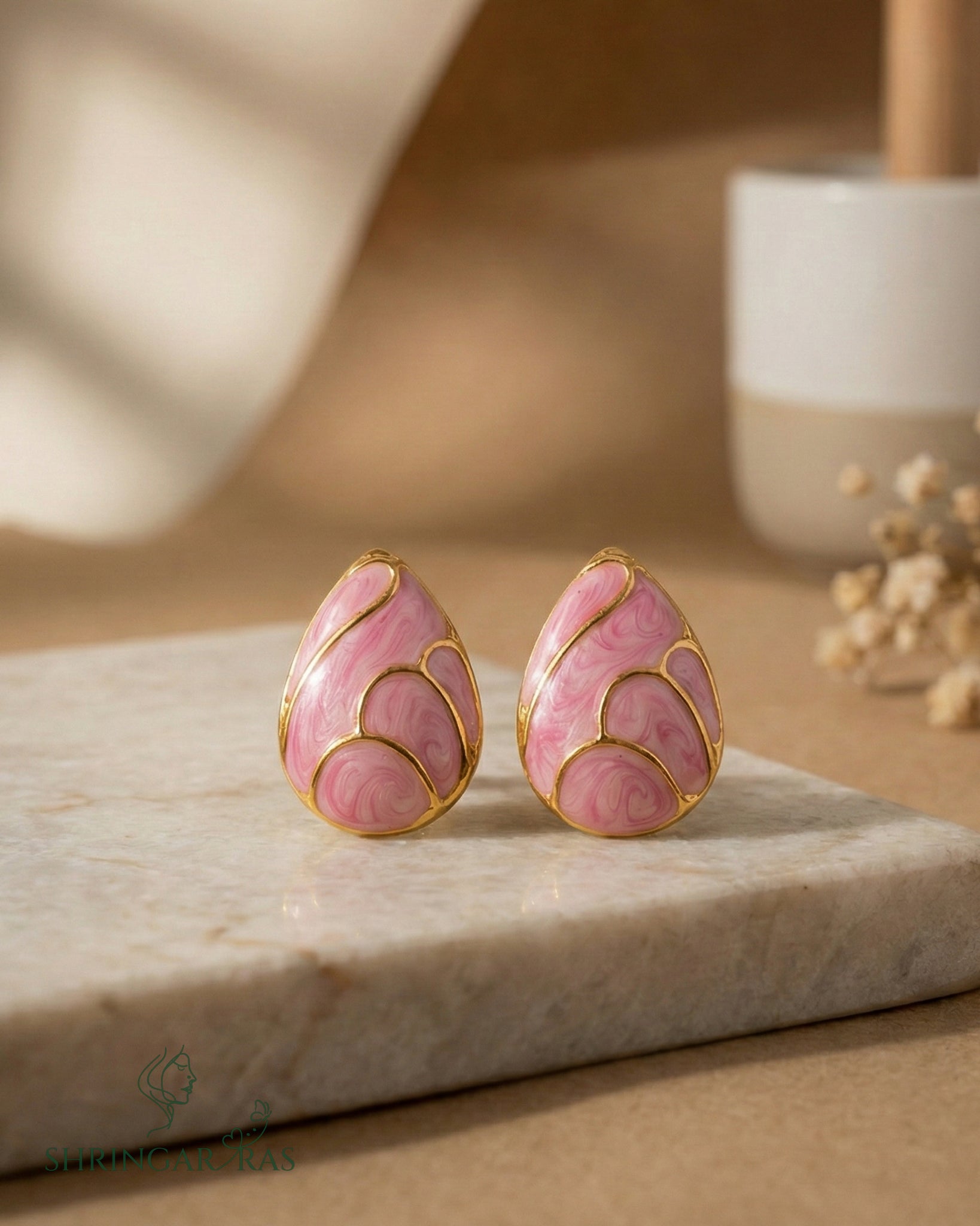 Pink Waterdrop Stylish Earrings