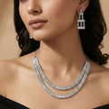Crystal Royale Layered Rhodium Plated Necklace Set