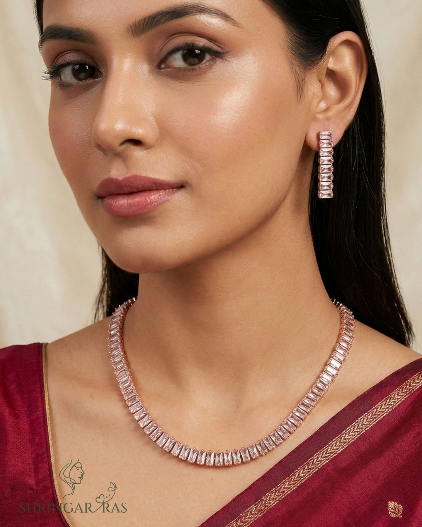 Crystal Royale Rose Gold Necklace Set