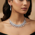 Sparkle Queen Rhodium Plated Necklace Set