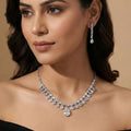 Dewdrop Grace Rhodium Plated Necklace Set