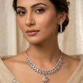 Blue Starburst Rose Gold Necklace Set