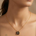 Expandable Black Heart Magnetic Pendant with Chain