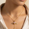 Angle Wing Heart Pendant Chain Necklace