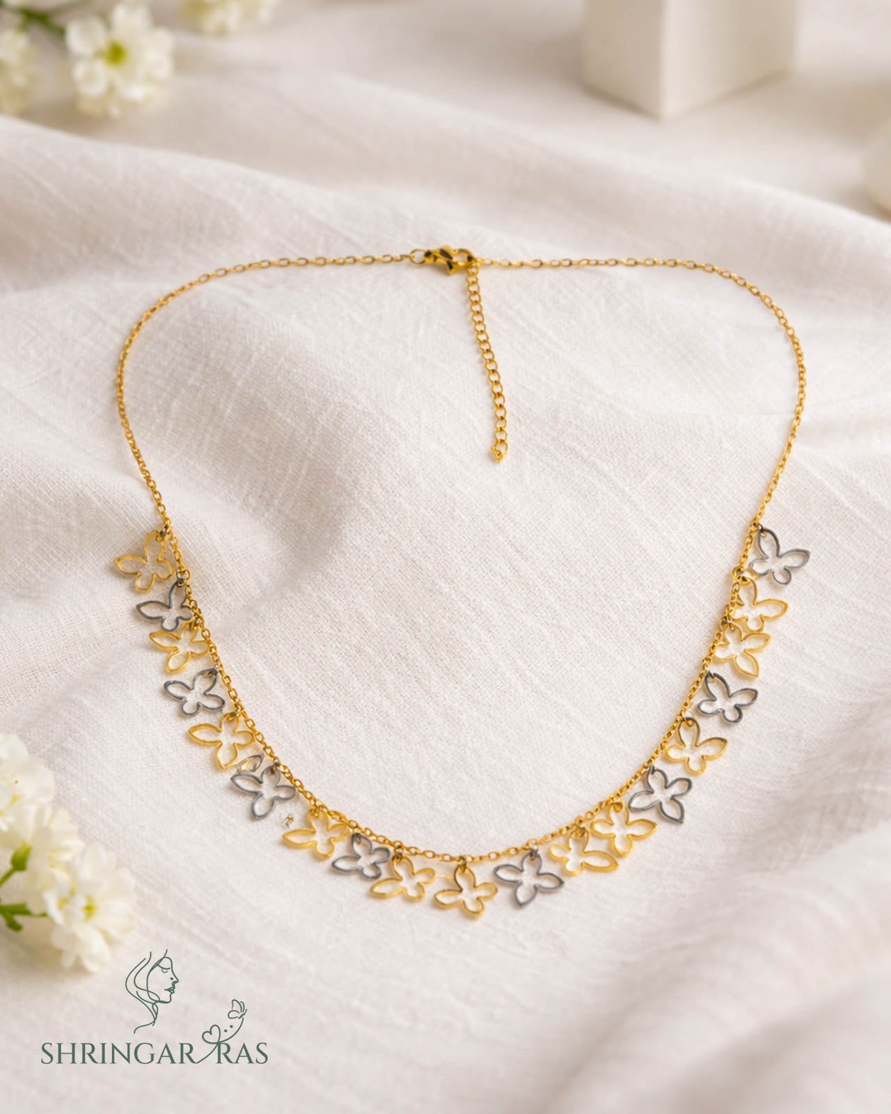 Butterfly Waterdroplet Charm Anti Tarnish Necklace