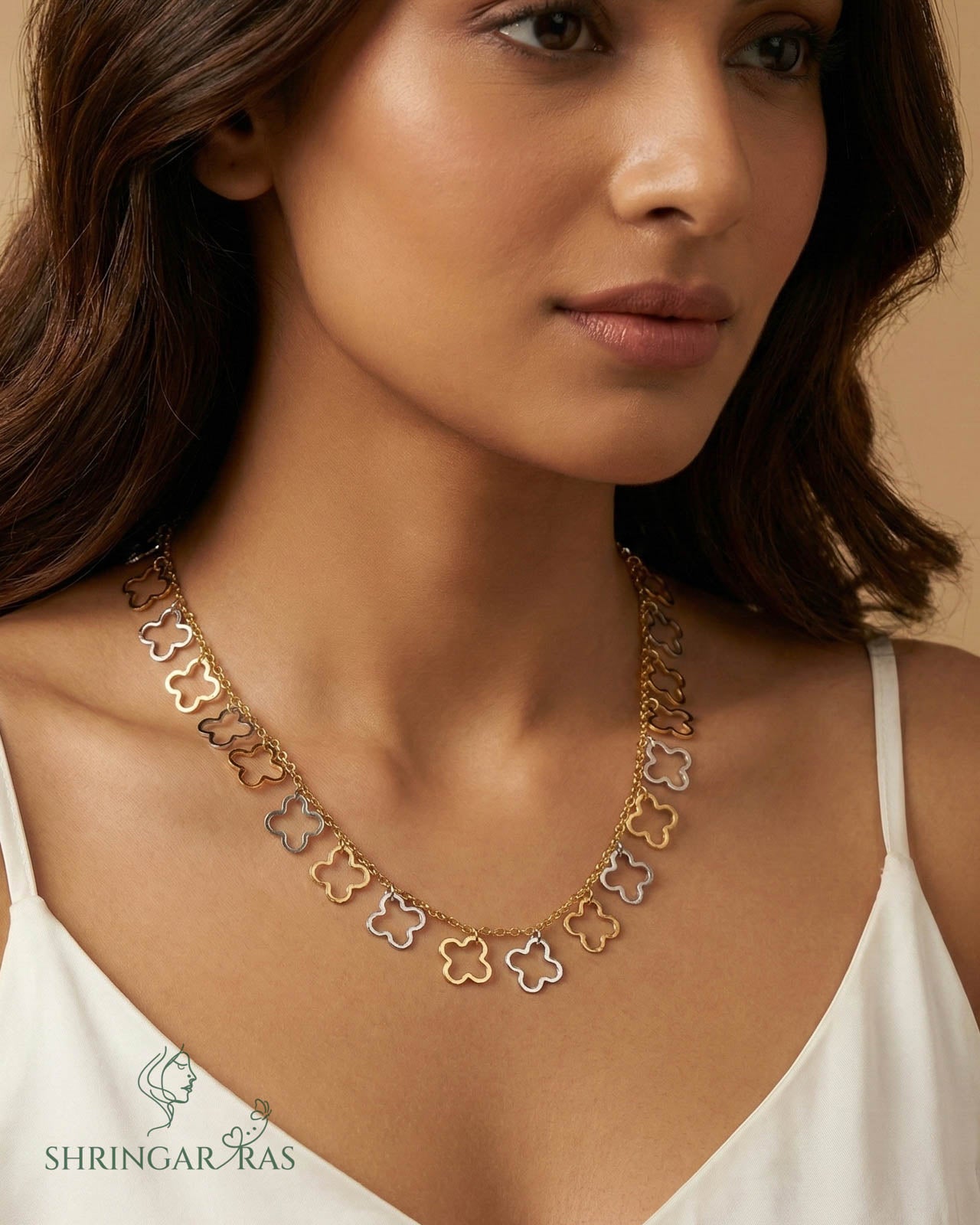 Flower Waterdroplet Charm Anti Tarnish Necklace